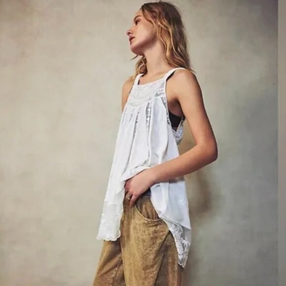 NWT FREE PEOPLE High Road Washed Pull-On Barrel Pants | Cumin MSRP $78 Size L - Picture 2 of 8